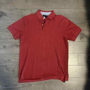 Tommy Hilfiger Classic Red Polo Shirt - Medium